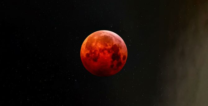Full blood moon, night wallpaper