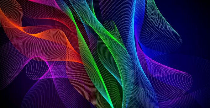 Desktop wallpaper waves, colorful