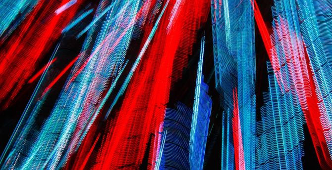 Digital art, lines, blue-red stripes, intermittent wallpaper