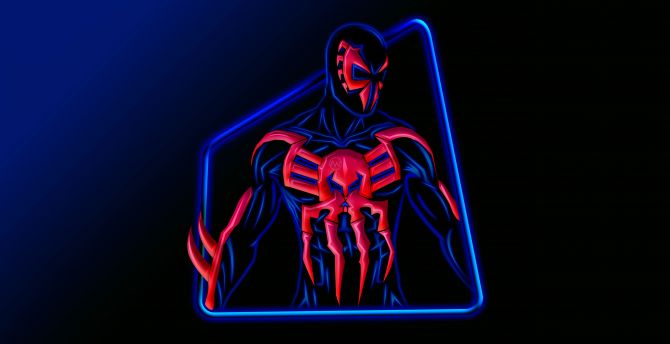 The spider-man 2099, neon wallpaper