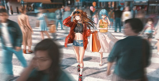 Girls of anime, video game, game wallpaper