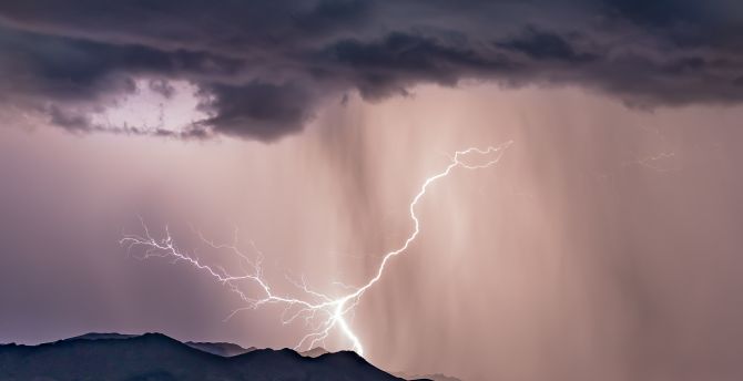 Lightning, landscape, storm, sky wallpaper