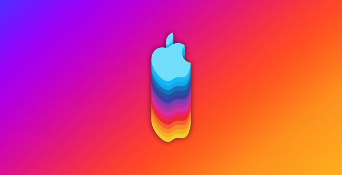 Apple's logo, material art, abstract wallpaper