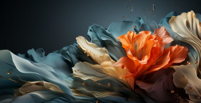 Window 11, stock photo, colorful floral art wallpaper