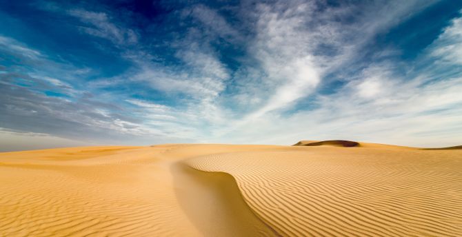 Desktop Wallpaper Desert Sand Dunes Landscape Sunny Day Hd Image Picture Background 64a674