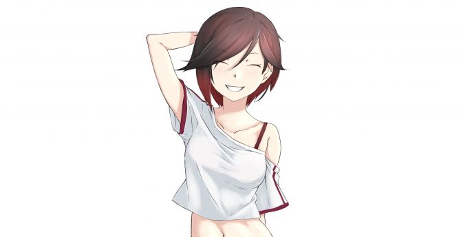 Ruby rose, anime girl, happy, mood wallpaper
