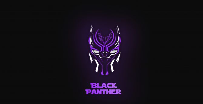 Black panther, neon, minimal, 2018 wallpaper