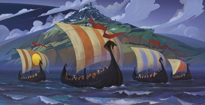 The Banner Saga, vikings, video game, warrior wallpaper