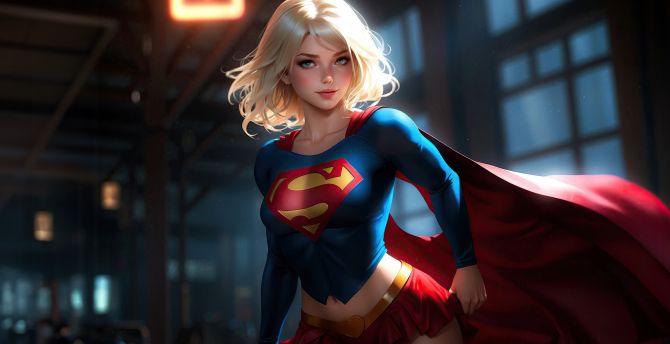 Supergirl, beautiful titan on earth, art wallpaper