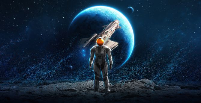 Ether war, game series, earth, astronaut wallpaper