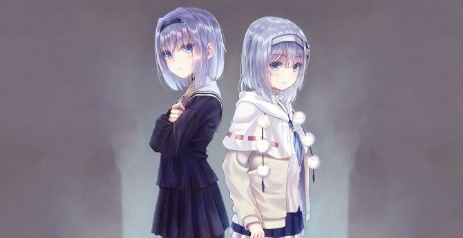 Anime girls, Ryuuou no oshigoto!, blue hair wallpaper
