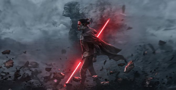 Rey of star wars, fan art wallpaper