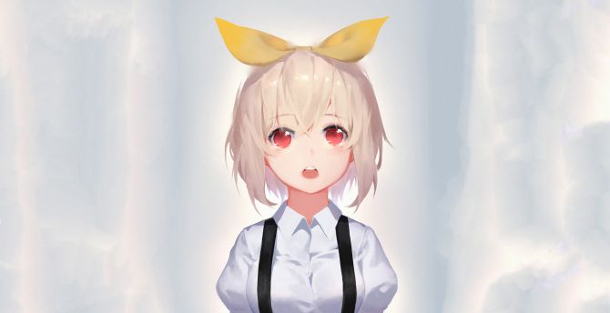 Desktop Wallpaper Cute Anime Girl Short Hair Curious