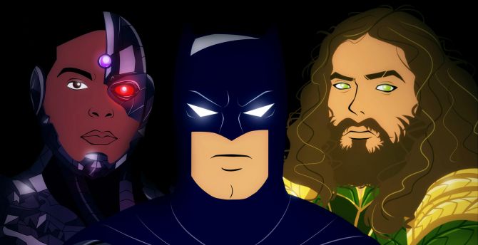 Batman, aquaman, cyborg, artwork, superheroes wallpaper