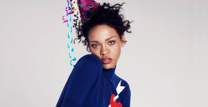 Rihanna, party cap, singer, celebrity wallpaper