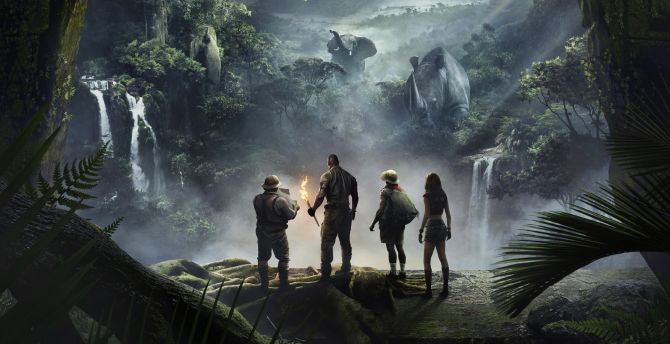 Cast, Jumanji: Welcome to the Jungle, 2018 movie, jungle wallpaper