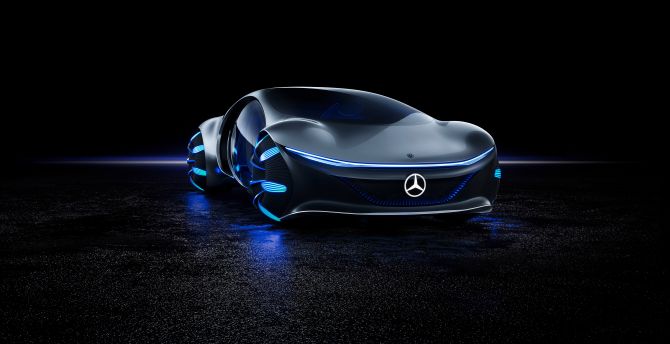 2020, blue glowing edge, Mercedes-Benz VISION AVTR wallpaper