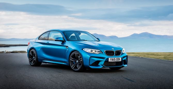 Blue, BMW M2, luxury sedan wallpaper