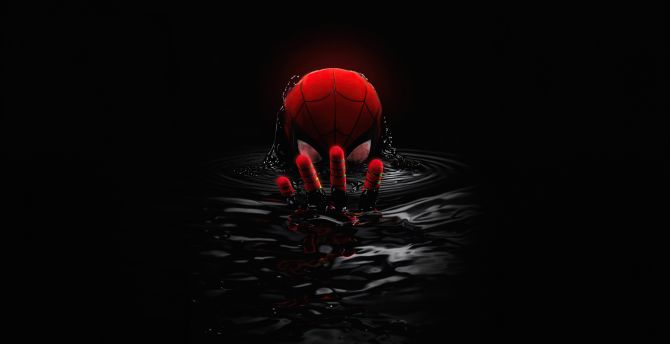 Spider-man, dark venom's liquid, artwork wallpaper