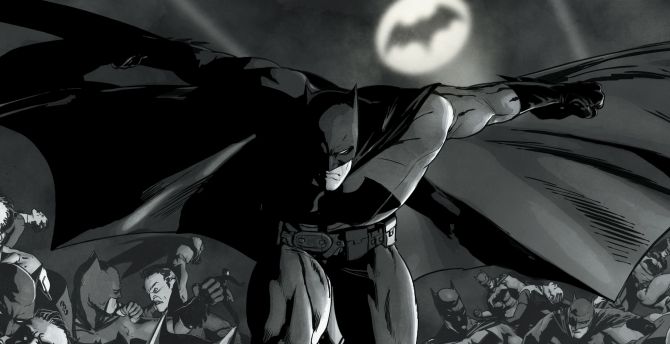 Monochrome, batman, comics, superhero wallpaper