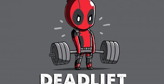 Deadpool, deadlift, funny wallpaper