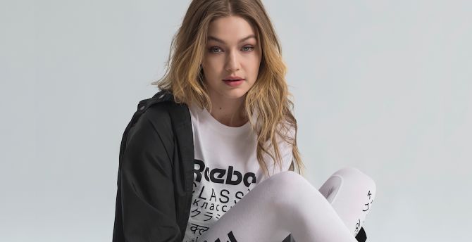 Gigi Hadid, Reebok, beautiful model, 2020 wallpaper
