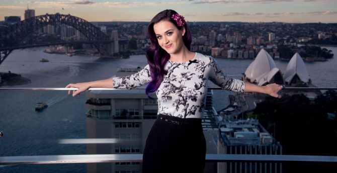 Colored hair, smile, katy perry, singer wallpaper