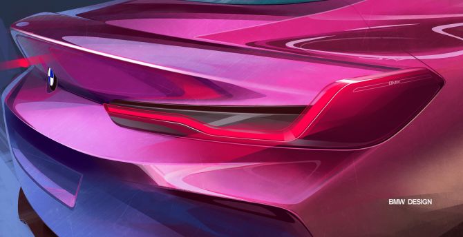 Taillight, digital art, BMW concept 8 series, 2018 wallpaper