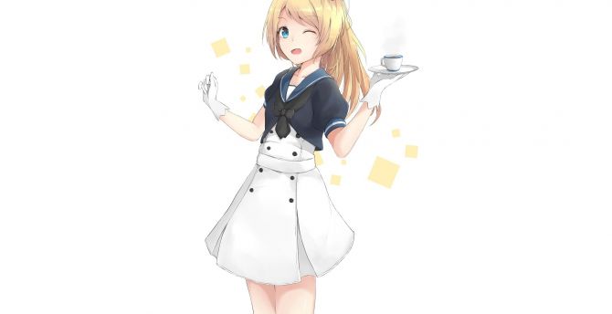 Jervis, kancolle, anime maid girl, wink wallpaper