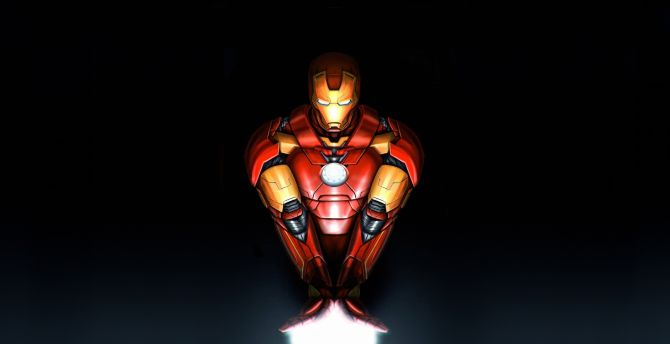 Iron man, old suit, artwork wallpaper