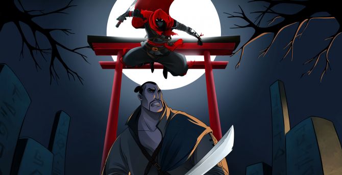 Ninja, Aragami, game wallpaper
