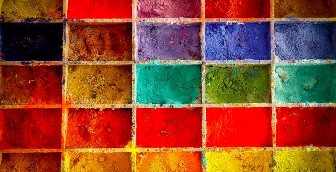Painting colors, powder, colorful wallpaper