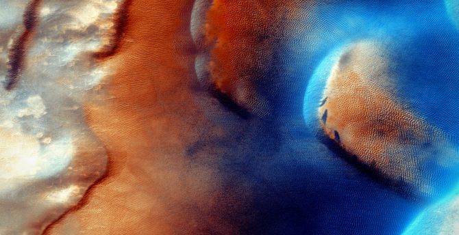 Mars, surface, satellite aerial view, nature wallpaper