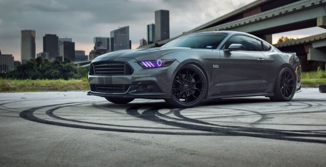 Ford mustang, muscle car, side view wallpaper