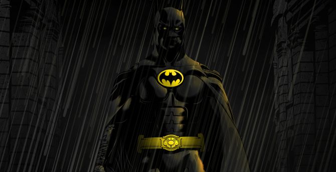 Batman, dark, rain, artwork wallpaper