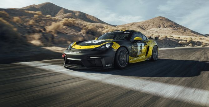 Sports car, Porsche Cayman GT4, race wallpaper