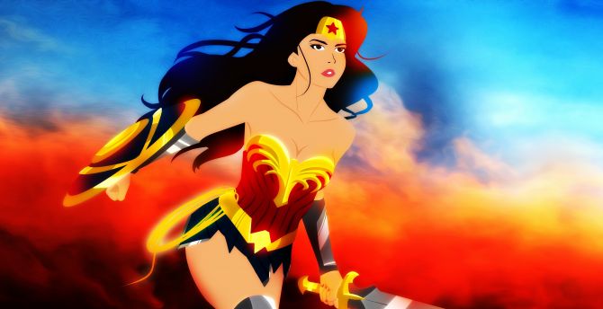 Superhero, Wonder Woman, artwork wallpaper