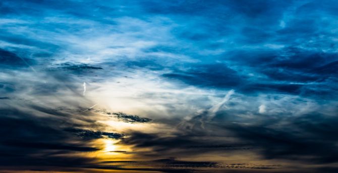 Wallpaper clouds, beautiful blue sky, sunset, nature desktop wallpaper, hd  image, picture, background, 6f0869 | wallpapersmug