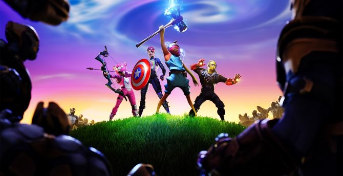 Fortnite X, Avengers, skin wallpaper