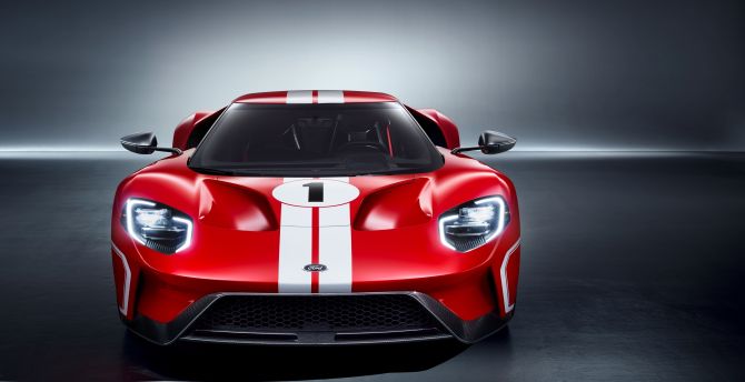 Red Ford GT, supercar wallpaper
