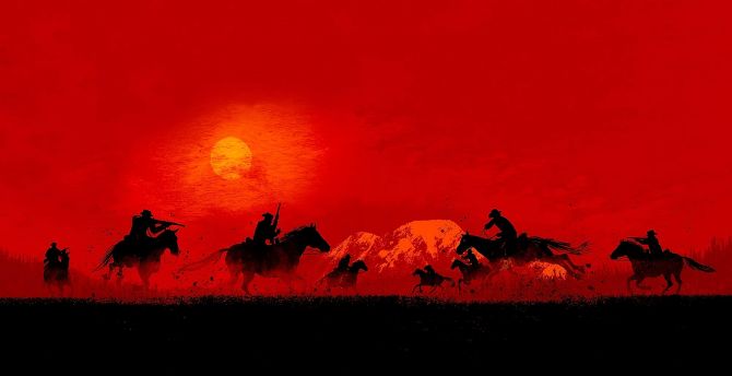 Red Dead Redemption 2, cowboys, game, 2019 wallpaper