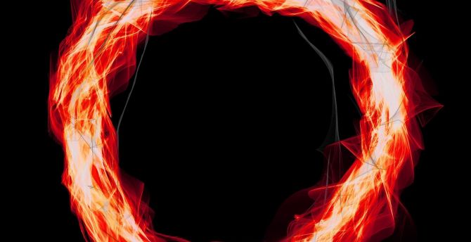 Fire ring, circle, abstract, flame wallpaper