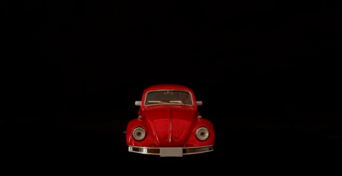 Retro, vintage car, model, figure, red car wallpaper