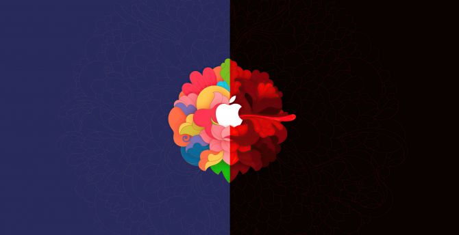 Apple logo, colorful, abstract wallpaper