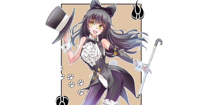 Anime girl, magician, blake belladonna wallpaper
