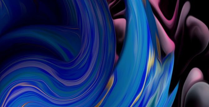 Curves, fluid, blue-pink, abstract wallpaper