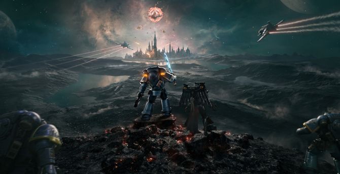 Warhammer 40,000, video game, attack on castle, game wallpaper