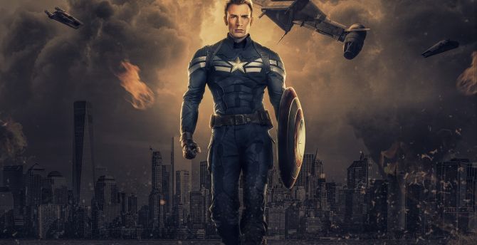 Captain America, Chris Evans, Marvel comics, art wallpaper
