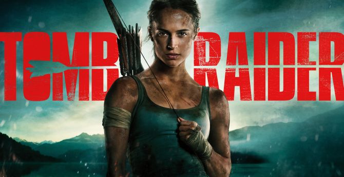 Poster, movie, Alicia Vikander, Lara Croft, Tomb Raider, 2018 wallpaper