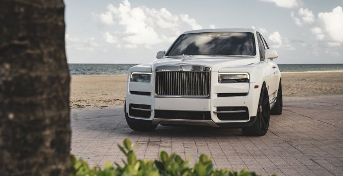 Rolls-Royce Cullinan, white luxury car, 2023 wallpaper